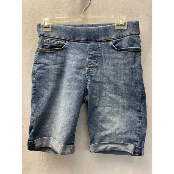 Levi Strauss signature gold pull on Bermuda jean short denim sz 6 elastic 28 - Picture 1 of 5